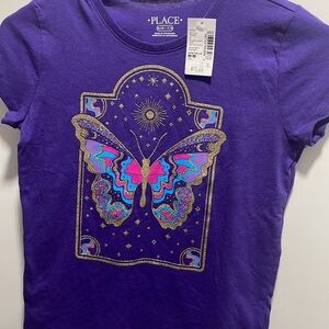 The Children's Place Purple Tee with Colorful Butterfly